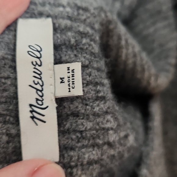 Madewell Backstage Gray Open Wool Blend Knit Cardigan Sweater - Picture 7 of 8